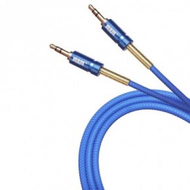 Шнур - Аудио кабель AUX 3.5 мм R2 резиновый с пружинкой (синий) 1М купить в Крымске